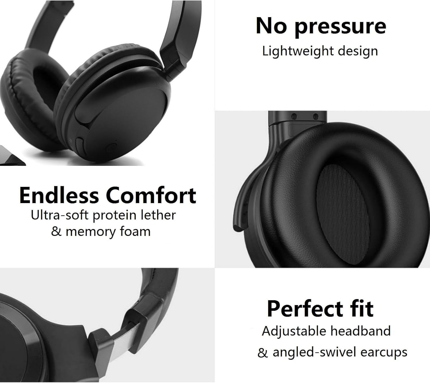 Wireless TV Headphones Wireless Headphones Headset with FM Radio 3 in1 Funcitons FM Wireless TV Headphone HiFi Stereo Lightweight Headphones for Home Office Game Computer