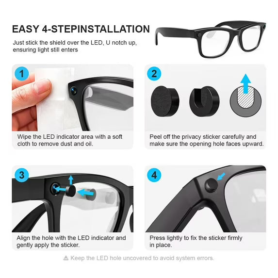 LED Light Blocking Stickers Compatible with Wayfarer/Skyler/Headliner/Display/Oakley Accessories, 20Pcs Restickable Blackout Light Covers Sticker