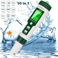 10 in 1 Digital Water Tester Meter PH/TDS/EC/Salinity/SG/ORP/Hydrogen-rich/Resistivity/Temp/Nutrient Solution Water Tester Pen for Drinking Water Hydroponics Plant Fish Tank Pool Salt Tester