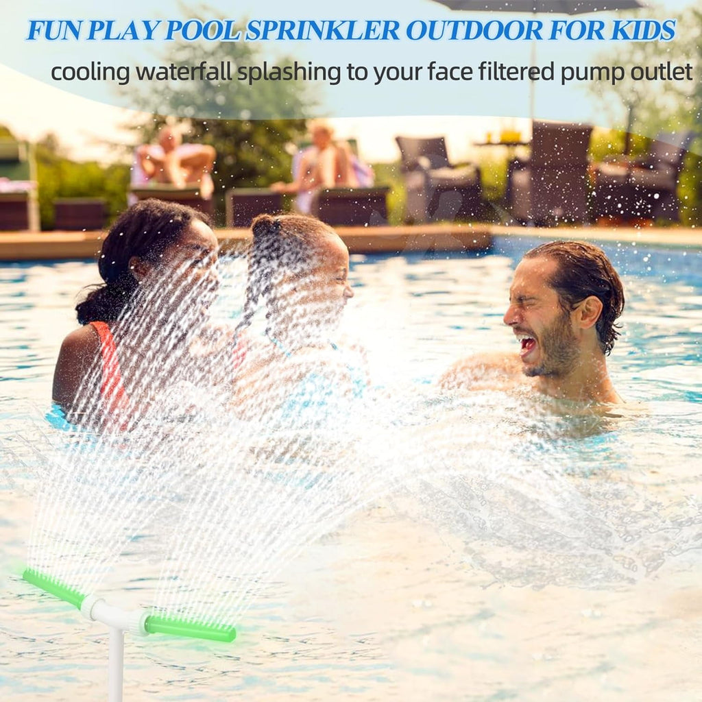 Pool Fountain Luminous Double Spray Spa and Swimming Pool Waterfall Fountain for Above Ground/Inground Pools Adjustable Nozzle Outdoor Garden Sprinkler Fountain Cooler
