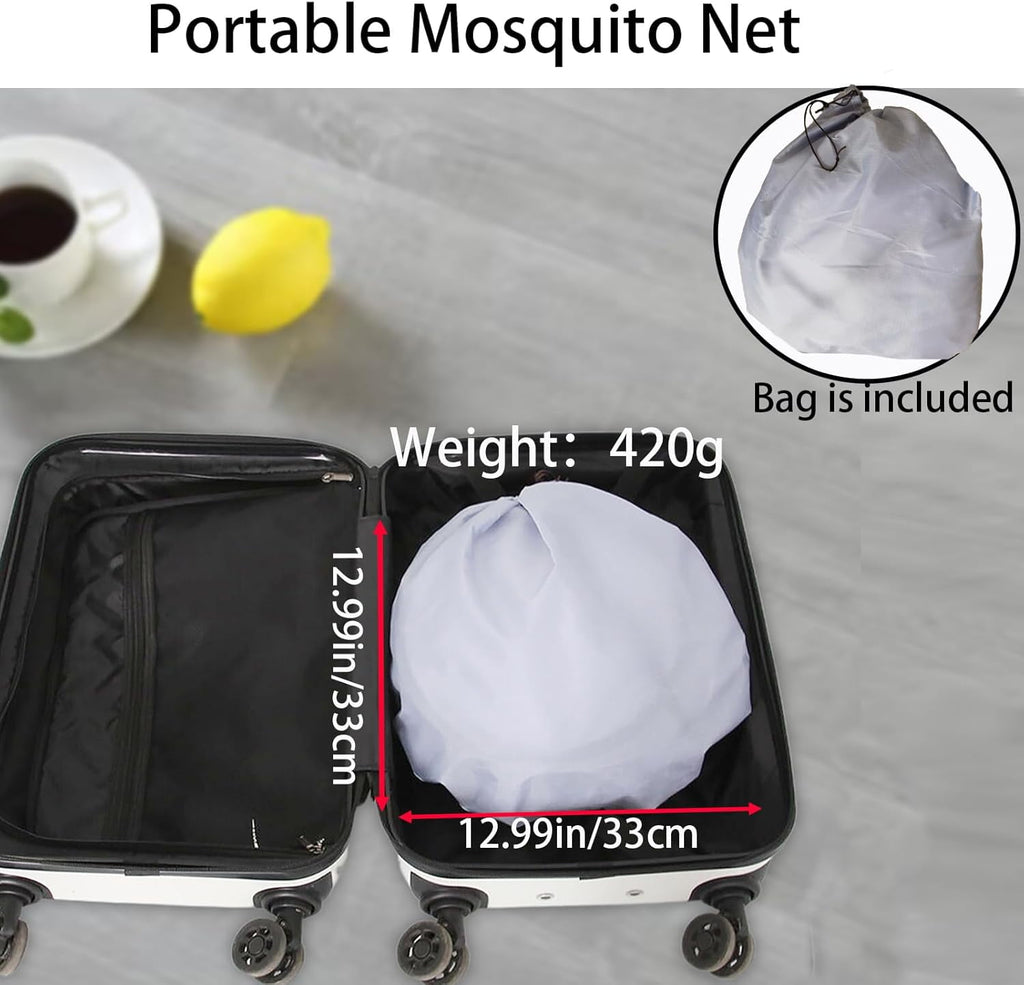 AmzDoer Mosquito Tent with Bottom Portable Foldable Mosquito Net for Outdoor Foldable Mosquito Net for Camping Personal Insect-Proof Canopy Mosquito Net for Bed Camping Travel Patio Suitable