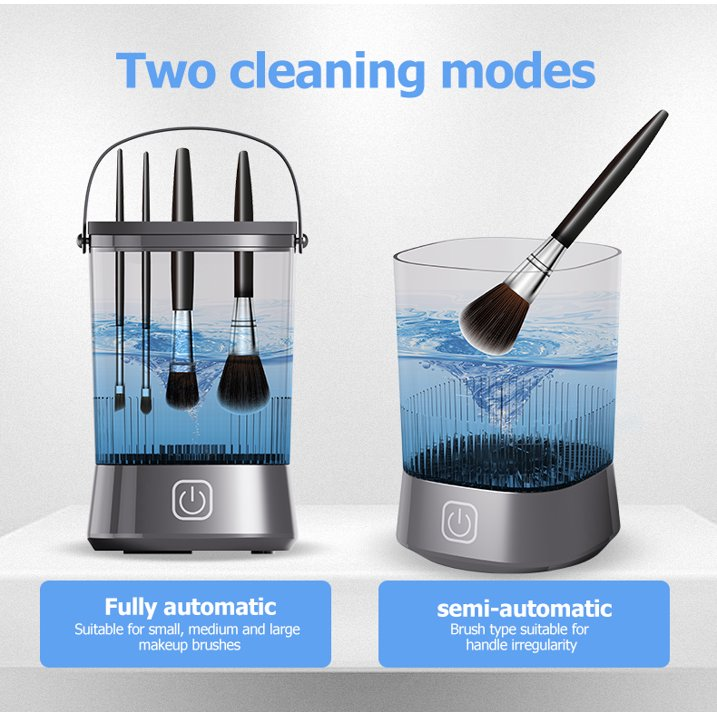 Wiher Makeup Brush Cleaner, Automatic Spinning Cosmetic Tool, IP65 Waterproof Automatic Makeup Brush Cleaner for Makeup Sponges and Brushes(Purple)