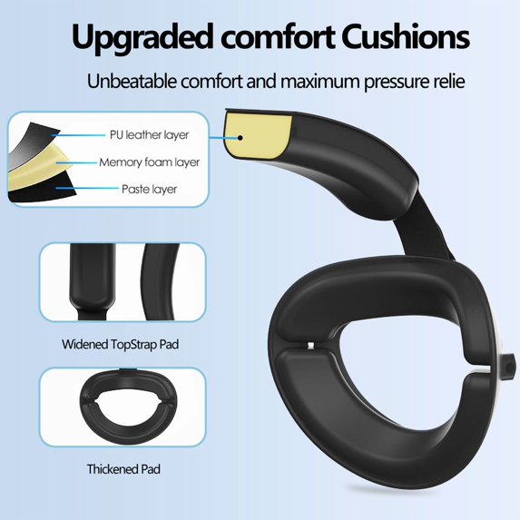 Batery Head Strap for Meta Quest 3S/3, 6000mAh Detachable Batery Pack Replacement for Quest 2, Adjustable Head Strap Enhanced Comfort and Support, Extend Playtime