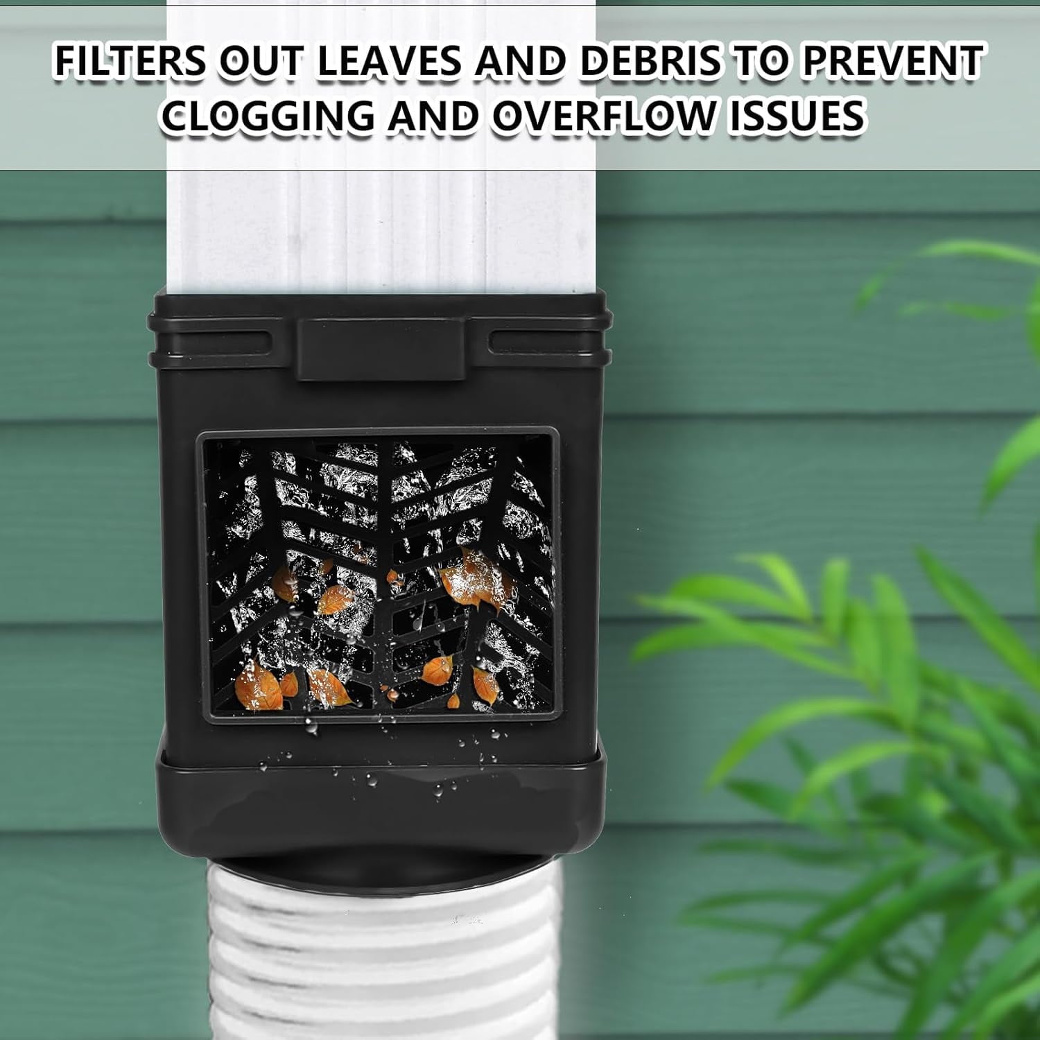 Downspout Filter 2 Pack Downspout Leaf Filter Gutter Downspout Screen 2 ×3 and 3 ×4 Drainpipe Filter Downspout Cleanout Leaf Removers Black
