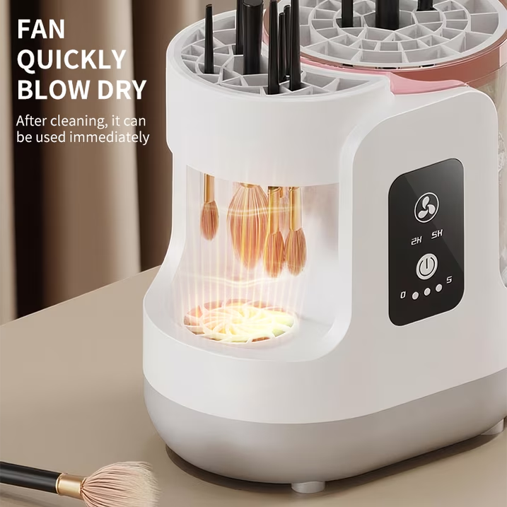 Wiher Electric Makeup Brush Cleaner, Machine With Makeup Brush Dryer-Holder-Portable Automatic USB Cosmetic Brushes Cleaner Tool for All Size Beauty Makeup Brush Set, Contour, Eyeshadow, Blush Brush