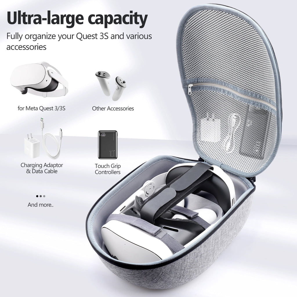 Hard Carrying Case Compatible with Meta Quest 3S/Quest 3 Portable Case VR Gaming Headset Storage Bag for Travel and Home