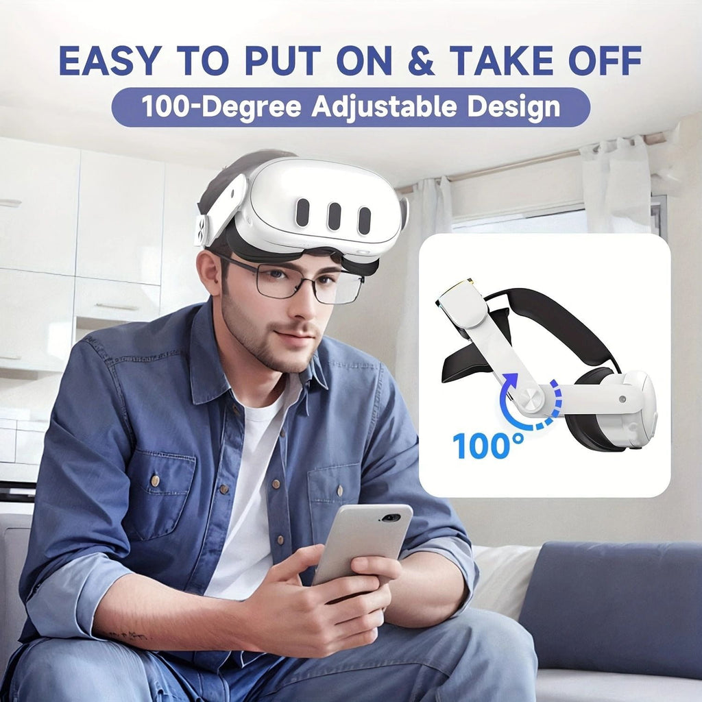 Battery Head Strap for Meta Quest 3/3S 10000mAh Charging Elite Strap Replacement for Enhanced Comfort and Play Time Adjustable Elite Strap VR Accessories for Meta/Oculus Quest 3S