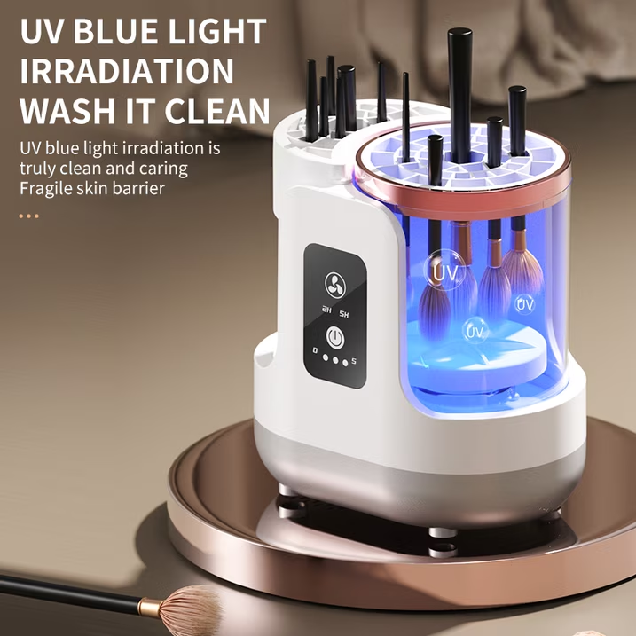 Wiher Electric Makeup Brush Cleaner, Machine With Makeup Brush Dryer-Holder-Portable Automatic USB Cosmetic Brushes Cleaner Tool for All Size Beauty Makeup Brush Set, Contour, Eyeshadow, Blush Brush
