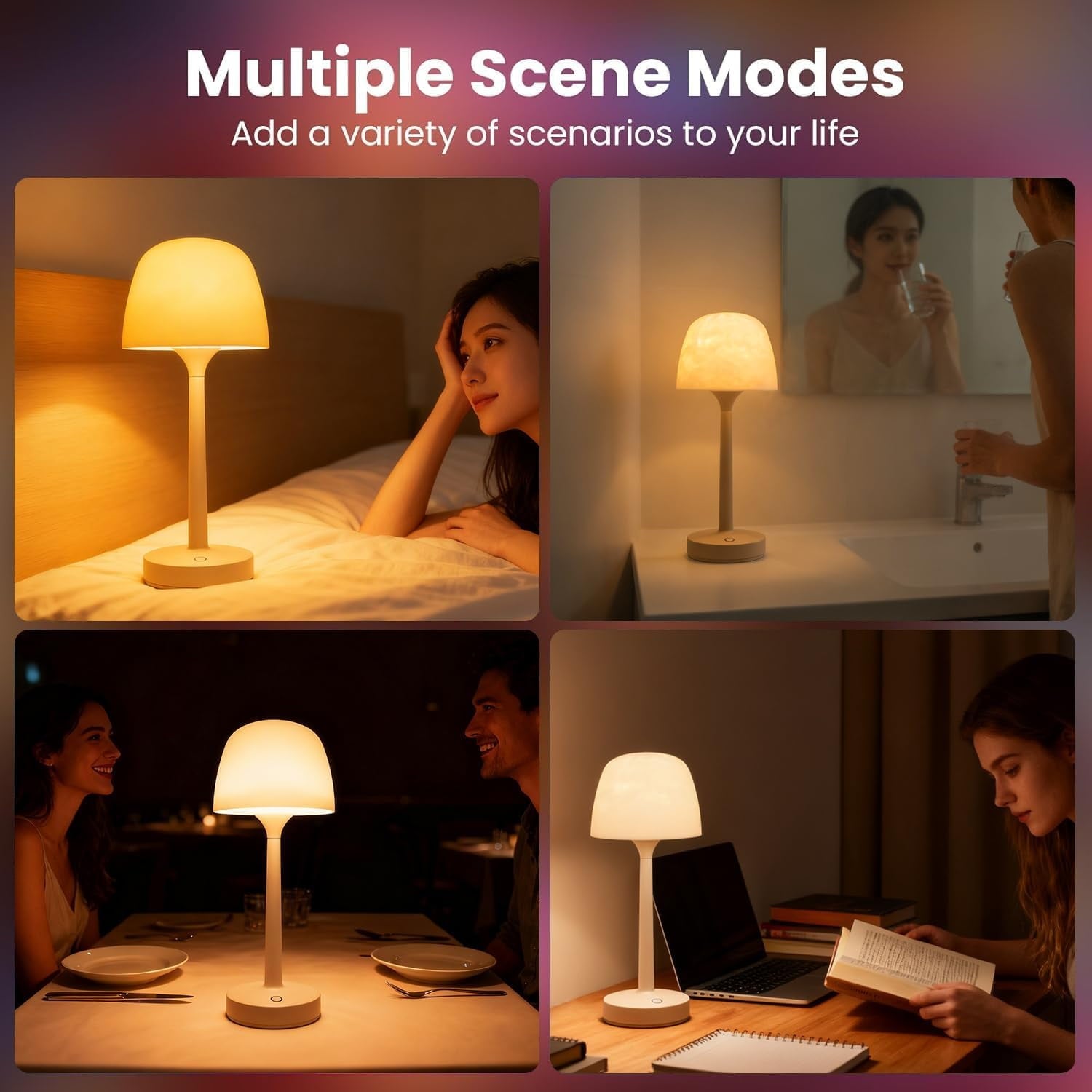 Dual-Mode Ambient Lamp Waterproof Shower Lamp with 16 Color Ocean Wave Projector Rechargeable Shower Light with Touch & Remote Control Cordless Light for Inside Shower/Bathtub
