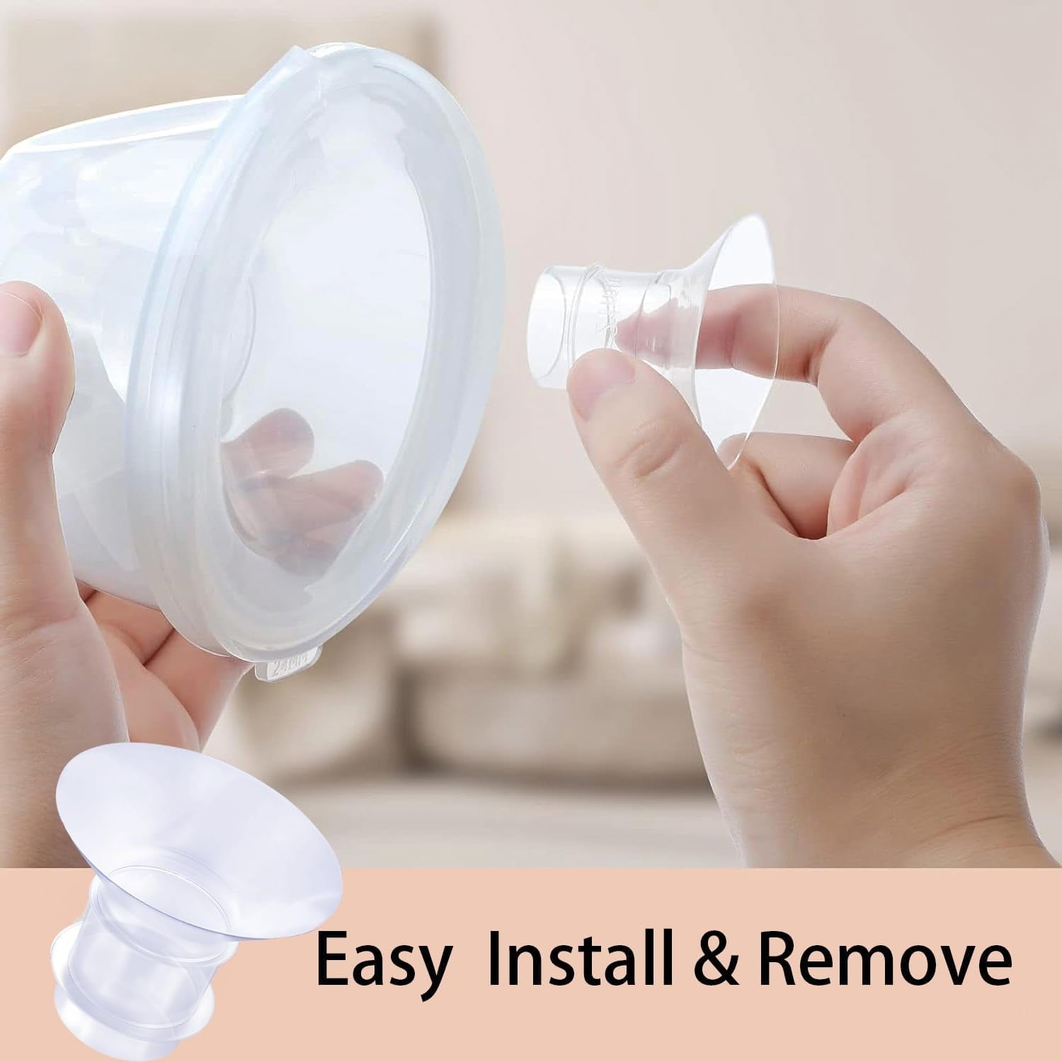 Prociv 14Pcs Flange Inserts 13/15/17/19/21mm Compatible with Momcozy S12/S12pro/S9/S9 Pro for TSRETE/Spectra/Medela 24mm Shield/Flange Including Duckbill Valve & Silicone Diaphragm