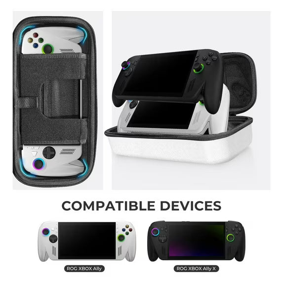 Hard Carrying Case for ROG XBOX Ally X /Ally, Protective Hard Shell Carry Case for Handheld Gaming Console & Accessories, Portable Travel Bag for Xbox Rog Ally X - White