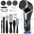 Prociv Electric Foot Callus Remover with Vacuum Cleaner Rechargeable Foot File Dead Skin Remover with 2 Speed 3 Grinding Head LCD Display Professional Kit for Foot Care Black