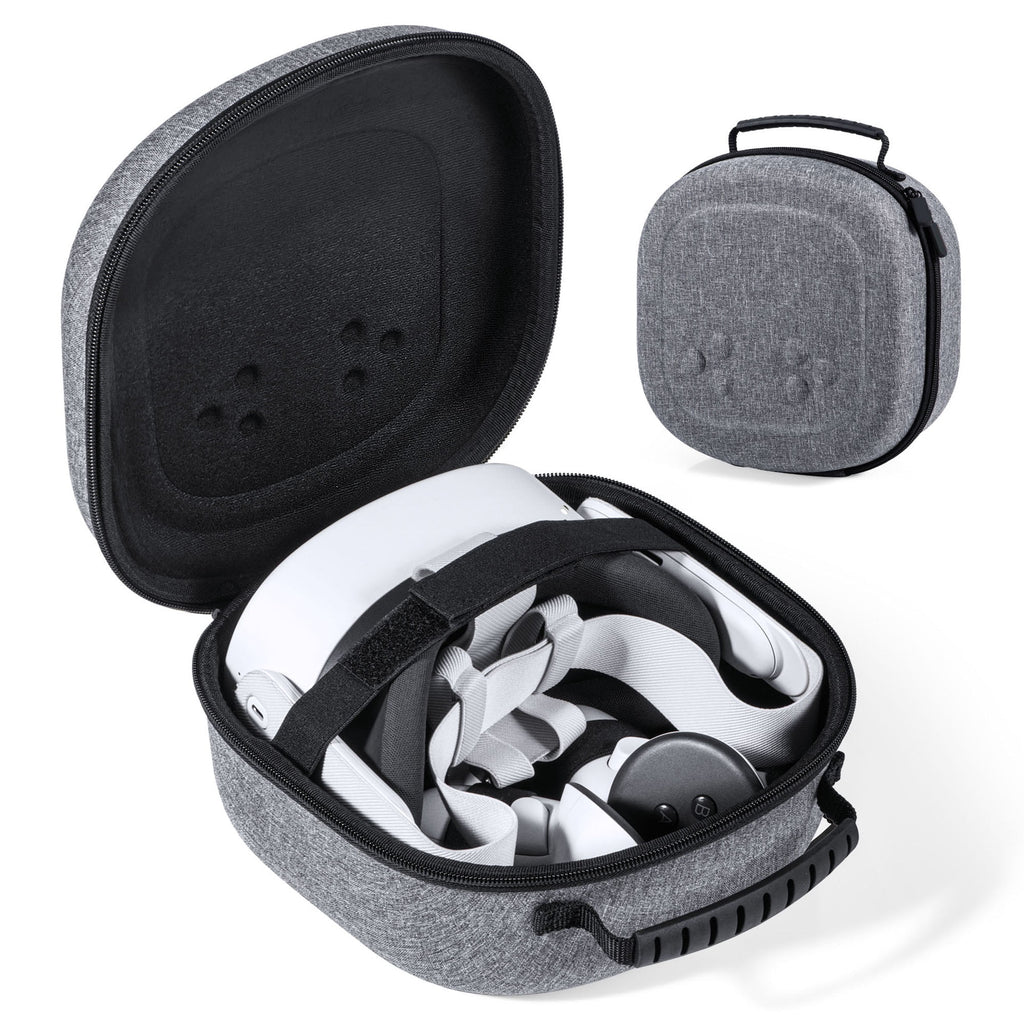 Hard Carrying Case for Meta Quest 3S/Quest 3/Quest 2 VR Gaming Headset and Touch Controllers Travel Case Waterproof Shockproof Portable Bag with Mesh Pocket for Meta Accessories