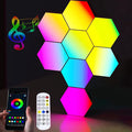 Hexagon Light Panels 8 Pack RGB LED Hexagon Wall Lights with APP & Remote Control Music Sync Lights for Living Room, Bedroom, Gaming Rooms Decor