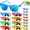 Prociv 24 Pack Kids Sunglasses Bulk Kids Sunglasses Party Favor Neon Translucent Sunglasses with UV400 Protection Boys Girls Age 3-8 Beach Pool Birthday Party Supplies