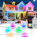 Prociv Permanent Outdoor Lights 100ft Outdoor Christmas Lights Smart RGB App Control with 60 LEDs LED Eaves Lights IP67 Waterproof House Roof Outdoor Lighting for Party Daily Halloween Garden