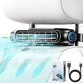 Wiher Car Seat Cooling Fan Rechargeable Car Headrest Fan for Front Rear Seat Fan for Car Backseat 3 Speeds Portable Car Cooling Fan for SUV RV Vehicles(Black)
