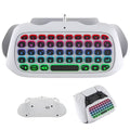 Wireless Keyboard for PS5 Controller, RGB Backlight Keyboard Bluetooth Mini Keypad Chatpad for PlayStation 5, Game Keyboard Built-in 3.5mm Audio Jack - White