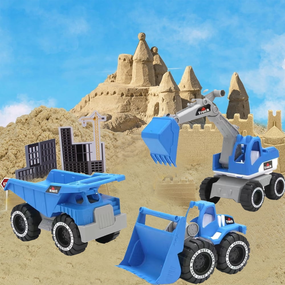 Engineering Construction Vehicle Set 3Pcs construction Play Car Toy Outdoor Sandbox Car Toys for Kids Ages 2 & up Dump Truck Loader Excavator Best Birthday Gifts for Kid