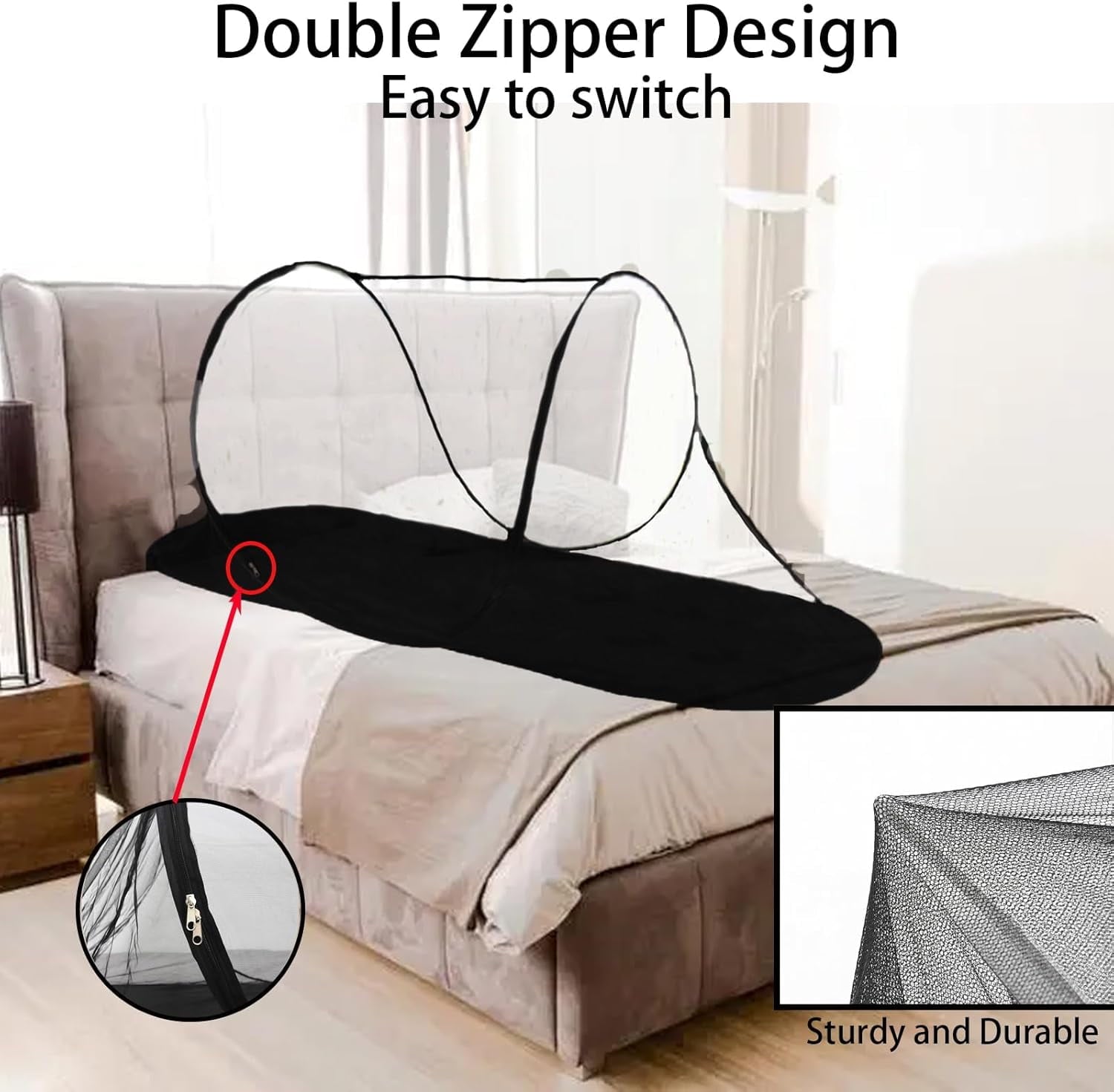 AmzDoer Mosquito Tent with Bottom Portable Foldable Mosquito Net for Outdoor Foldable Mosquito Net for Camping Personal Insect-Proof Canopy Mosquito Net for Bed Camping Travel Patio Suitable