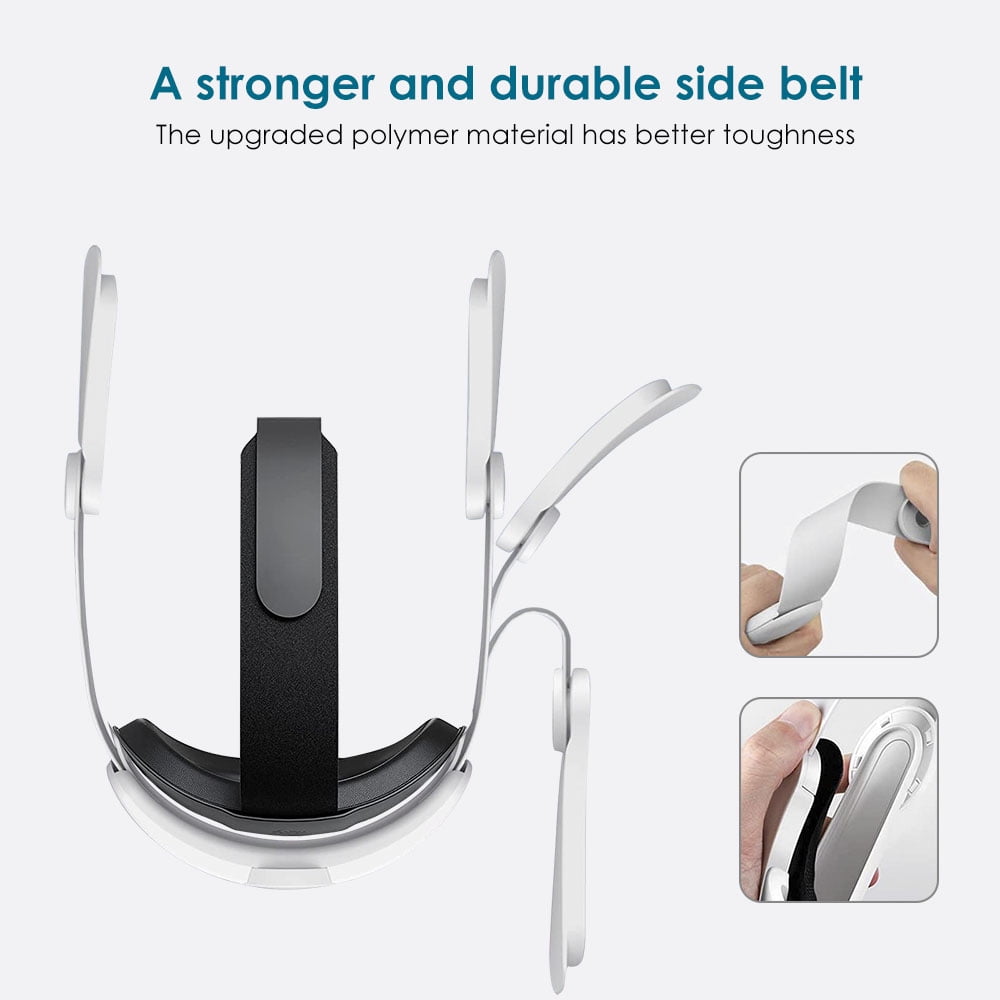 Battery Head Strap for Meta Oculus Quest 2 Extend Playtime Adjustable Strap with Thickened Pad for Enhanced Support for VR Accessories Fast Charging 8000mAh Battery