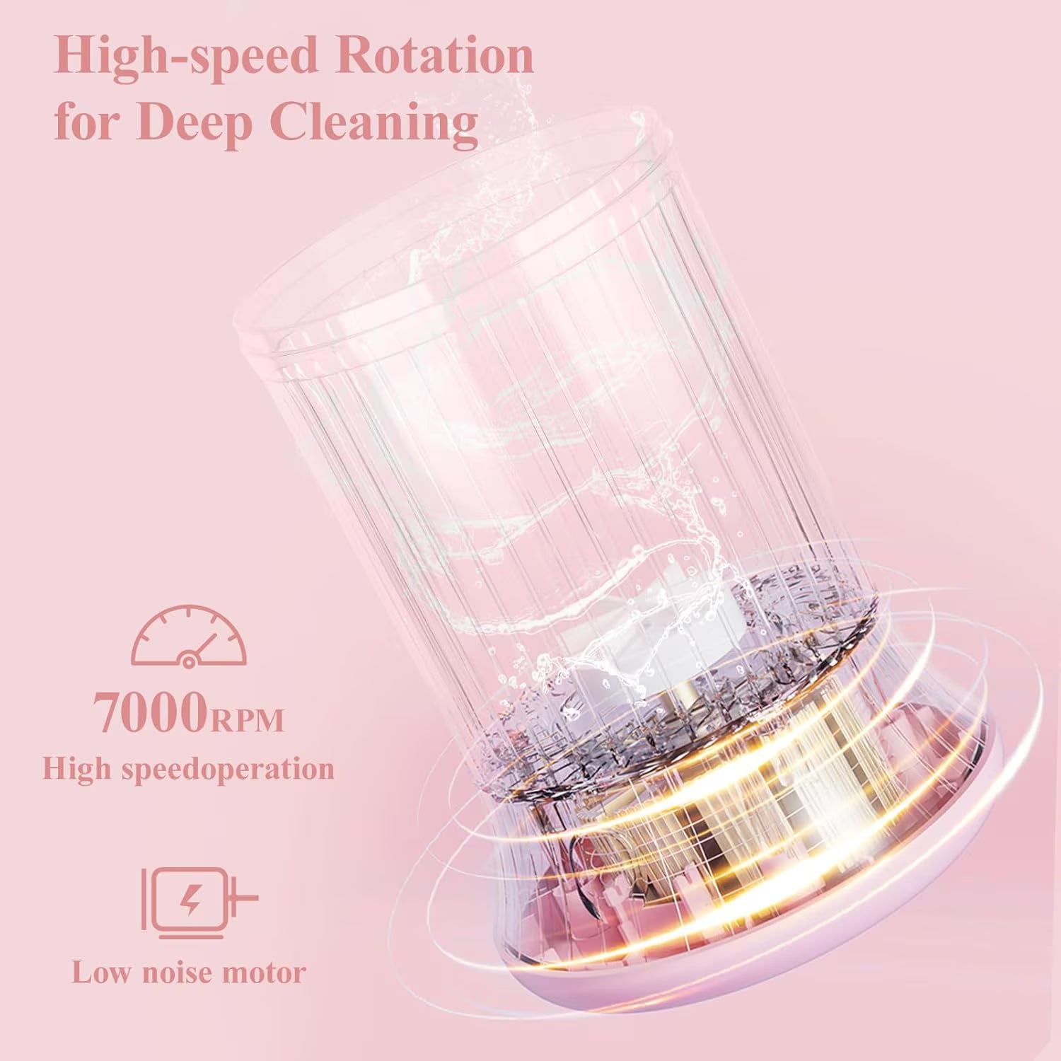 Wiher Makeup Brush Cleaner, Electric Makeup Brush Washer Machine with Touch Screen Wash and Dry in One No Damage the Bristles for All Size Brushes and Sponges, Gift for Women Wife, Pink