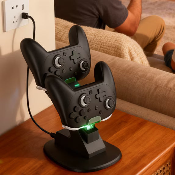 Controller Charger for Switch 2 PRO, Dual USB Fast Controller Charger Dock Station with LED Indicator Light, Replacement Charging Dock - Black