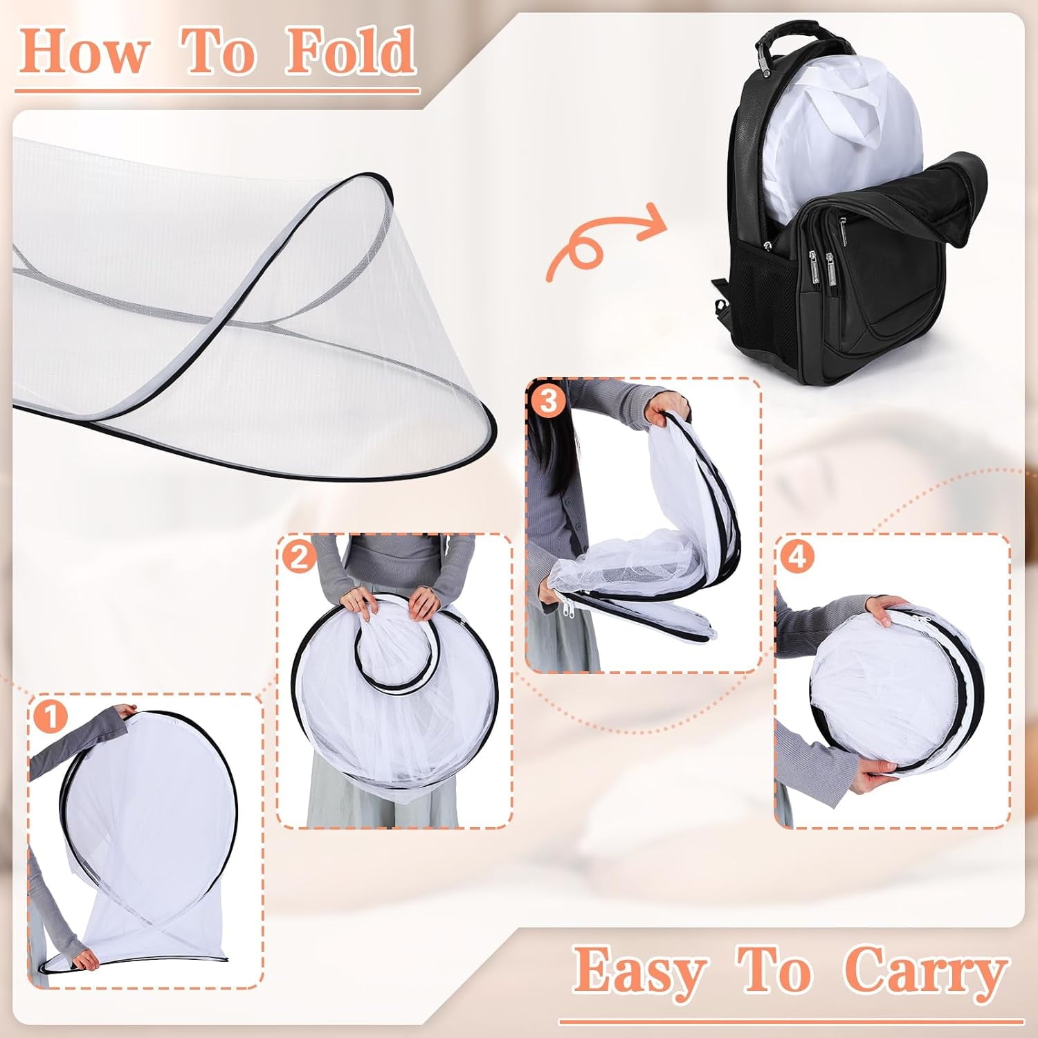AmzDoer Mosquito Tent with Bottom Portable Foldable Mosquito Net for Outdoor Foldable Mosquito Net for Camping Personal Insect-Proof Canopy Mosquito Net for Bed Camping Travel Patio Suitable