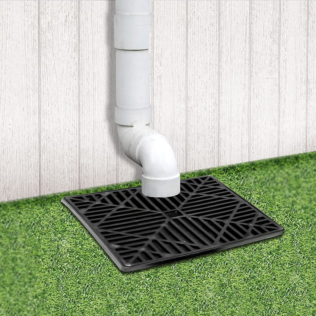 Wiher Catch Basin Downspout Extensions Upgraded 9x9 inch No Dig French Drain Downspout Diverter Flexible Gutter with Leak-Proof Splash Block Kit Extendable from 16 to 60 Black